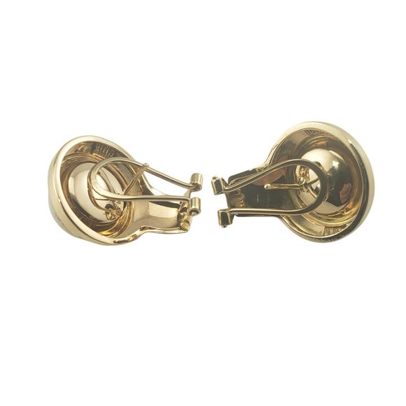 Vintage 14 Karat Yellow Gold and Mabe Pearl Earrings #11748 - Picture 4 of 7